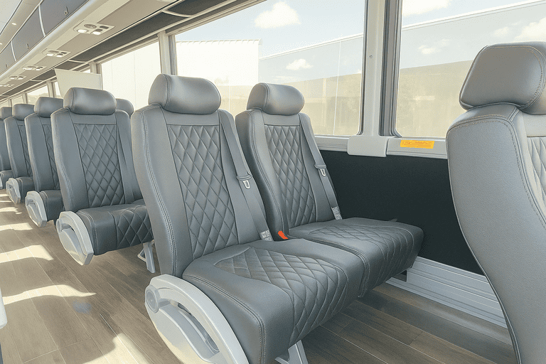 interior of Gresham Shuttle Bus Rentals charter bus